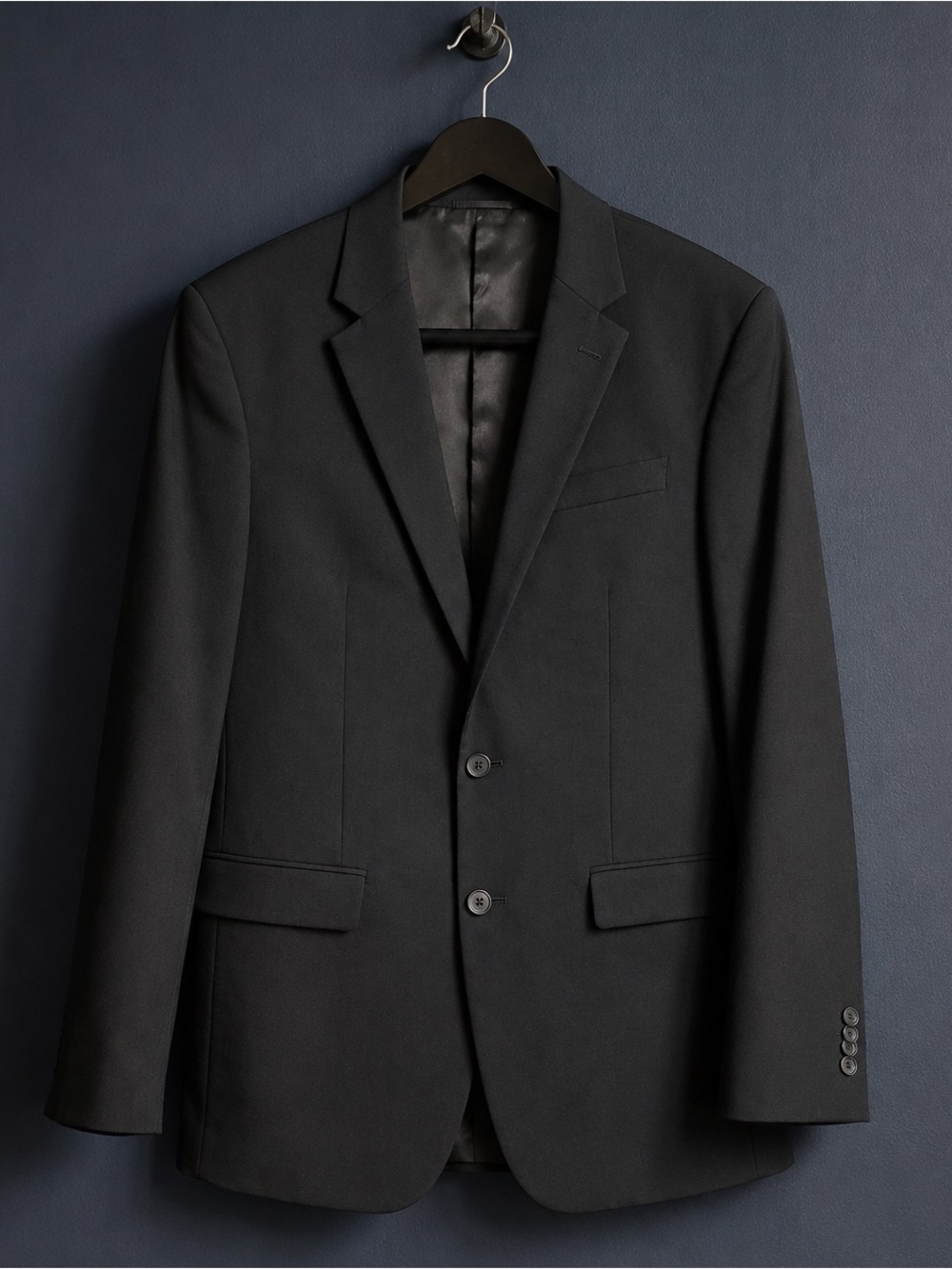 Kenneth Cole New York Black Two-Button Sport Coat with Notch Lapel